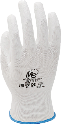 Перчатки Полиуретан MS нейлон/полиуретан, белые 